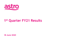 1St Quarter FY21 Results