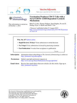 Mechanism CD40-Dependent Cytolytic − Novel CD154