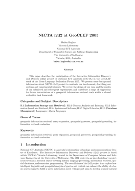 NICTA I2d2 at Geoclef 2005