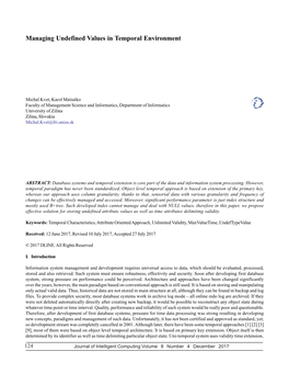 Managing Undefined Values in Temporal Environment