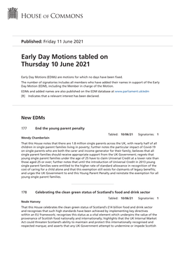 View Early Day Motions PDF File 0.06 MB