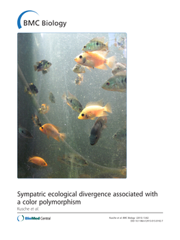 Sympatric Ecological Divergence Associated with a Color Polymorphism Kusche Et Al