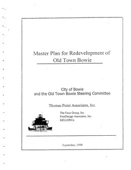 1999 Master Plan for Redevelopment of Old Town Bowie