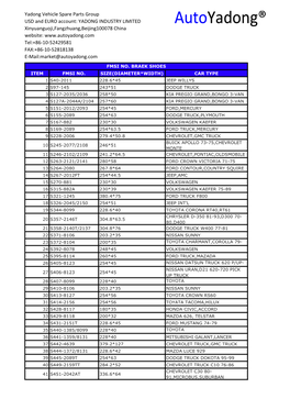 Yadong Vehicle Spare Parts Group USD and EURO Account: YADONG INDUSTRY LIMITED Xinyuanguoji,Fangzhuang,Beijing100078 China Websi