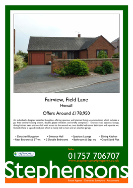 Fairview, Field Lane Hensall Offers Around £178,950