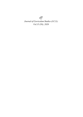 Journal of Curriculum Studies (JCS) Vol.15 (58); 2020