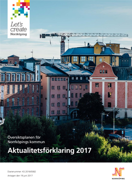 Översiktsplanen För Norrköpings Kommun Aktualitetsförklaring 2017