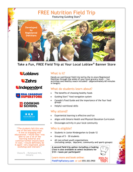 FREE Nutrition Field Trip Featuring Guiding Stars®