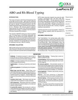 ABO and Rh Blood Typing