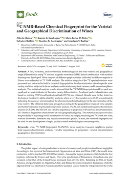 13C NMR-Based Chemical Fingerprint for the Varietal and Geographical Discrimination of Wines