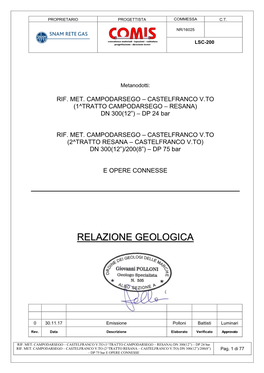 Relazione Geologica