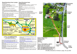 Afc09b, Directions to Portman Lodge, 29 July 2009