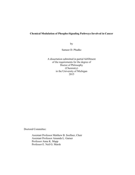 Chemical Modulation of Phospho-Signaling Pathways Involved in Cancer