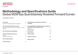 Methodology and Specifications Guide Global M2M Gas Quantitatively Modeled Forward Curves