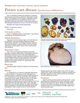 Potato Wart Disease Synchytrium Endobioticum