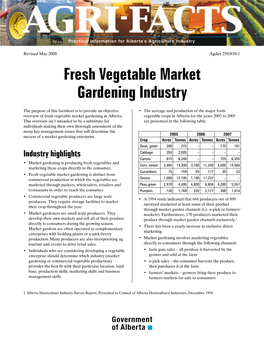 Fresh Vegetable Market Gardening Industry