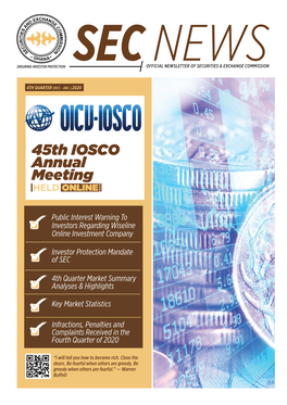 45Th IOSCO Annual Meeting HELD ONLINE