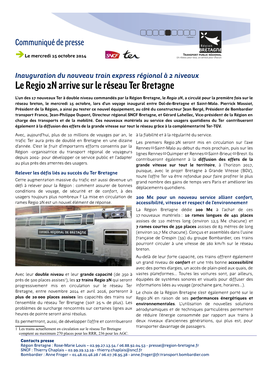 Le Regio 2N Arrive Sur Le Réseau Ter Bretagne