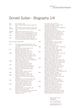 Donald Sultan - Biography 1/4