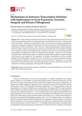 Mechanisms of Antisense Transcription Initiation with Implications in Gene Expression, Genomic Integrity and Disease Pathogenesis