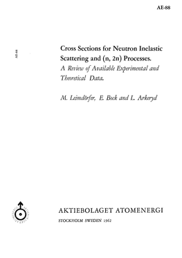 Cross Sections for Neutron Inelastic Scattering and (N, 2N) Processes