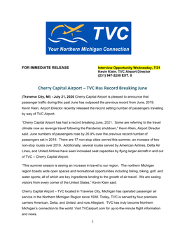 TVC Has Record Breaking June