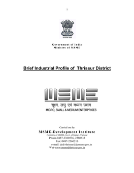 Brief Industrial Profile of Thrissur District