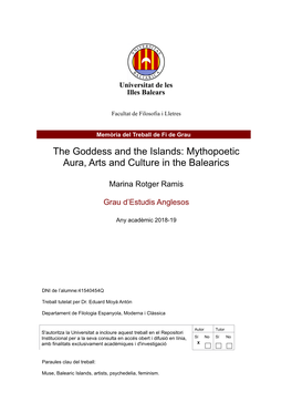 The Goddess and the Islands: Mythopoetic Aura, Arts and Culture in the Balearics