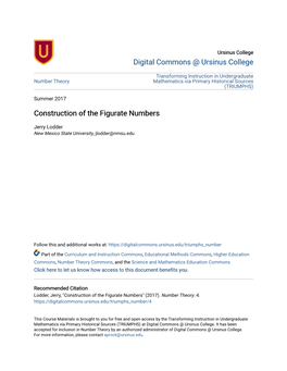 Construction of the Figurate Numbers