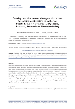 Seeking Quantitative Morphological Characters for Species Identification