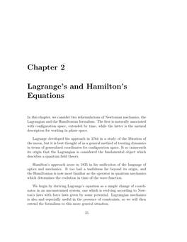 Chapter 2 Lagrange's and Hamilton's Equations