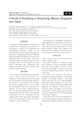 Astudyofgambling Inhong Kong,Macao,Singapore and Japan