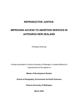 Improving Access to Abortion Services in Aotearoa New Zealand