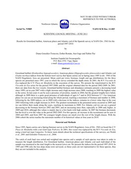 Results for Greenland Halibut, American Plaice and Atlantic Cod of the Spanish Survey in NAFO Div