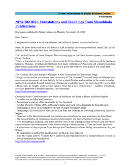 NEW BOOKS&gt; Translations and Teachings from Shambhala