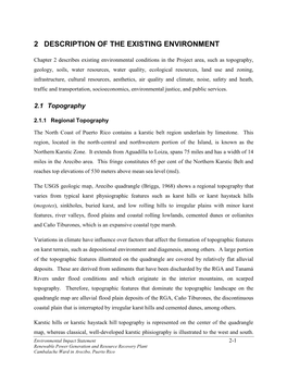 2 Description of the Existing Environment