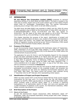 1.0 INTRODUCTION Oil and Natural Gas Corporation Limited (ONGC)