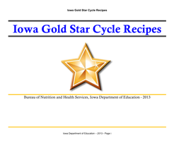 Iowa Gold Star Cycle Recipes