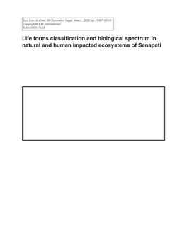 Life Forms Classification and Biological Spectrum in Natural and Human Impacted Ecosystems of Senapati District, Manipur, India