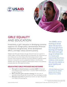 Girls' Equality and Education Fact Sheet