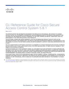 CLI Reference Guide for Cisco Secure Access Control System 5.8.1