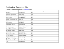 Antiracism Resources List