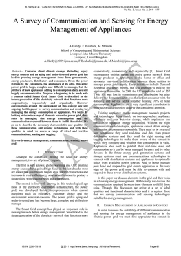 A Survey of Communication and Sensing for Energy Management of Appliances