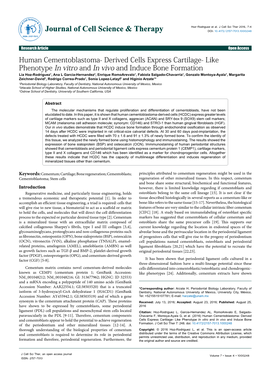 Derived Cells Express Cartilage- Like