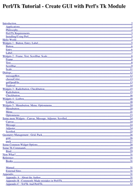 Perl/Tk Tutorialанаcreate GUI with Perl's Tk Module