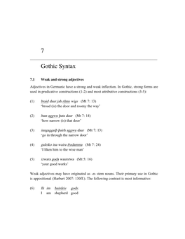 Gothic Syntax