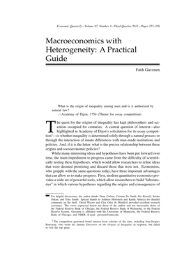 Macroeconomics with Heterogeneity: a Practical Guide