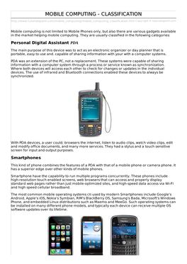 Mobile Computing Classification