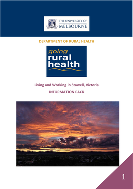 DEPARTMENT of RURAL HEALTH Living and Working in Stawell