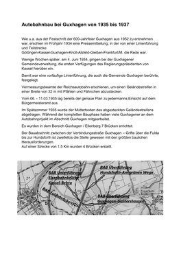 Autobahnbau Bei Guxhagen Von 1935 Bis 1937